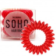 SOHO® Spiral Hårelastikker, STRAWBERRY RED - 3 stk